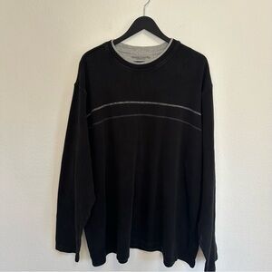 Men’s Faded Glory Long Sleeve Shirt Black & Grey Stripes 3XL